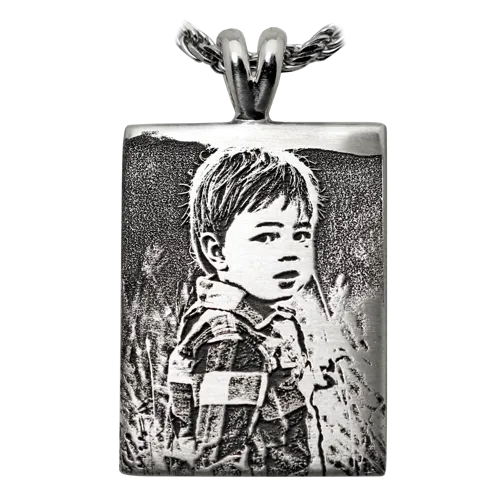 Rectangle 3D Photo Memorial Pendant