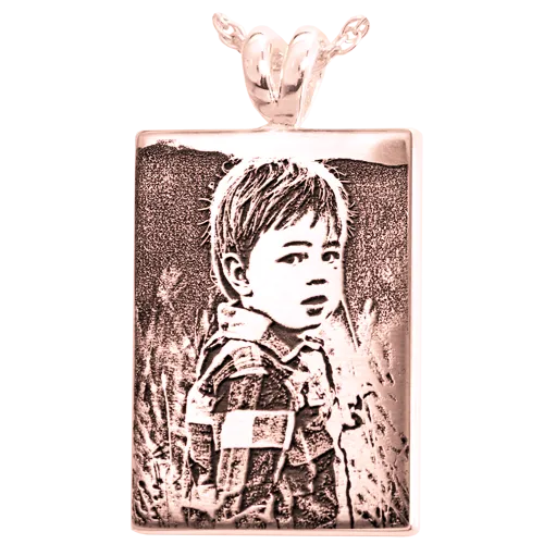 Rectangle 3D Photo Memorial Pendant