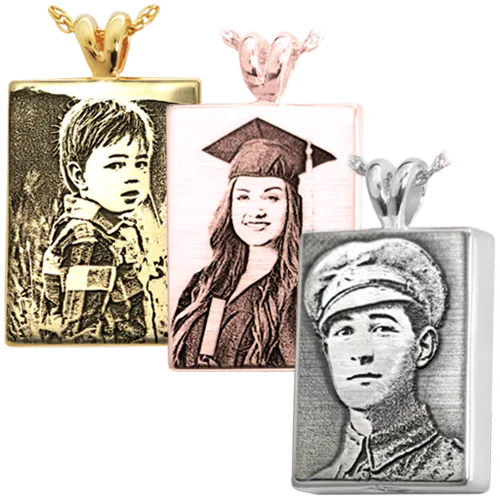 Rectangle 3D Photo Memorial Pendant