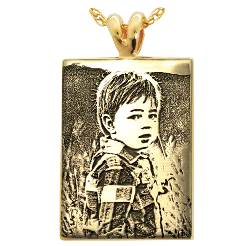 Rectangle 3D Photo Memorial Pendant