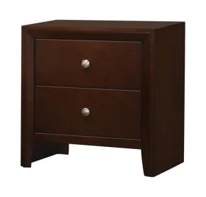 Rectangular 2-Drawer Nightstand Rich Merlot