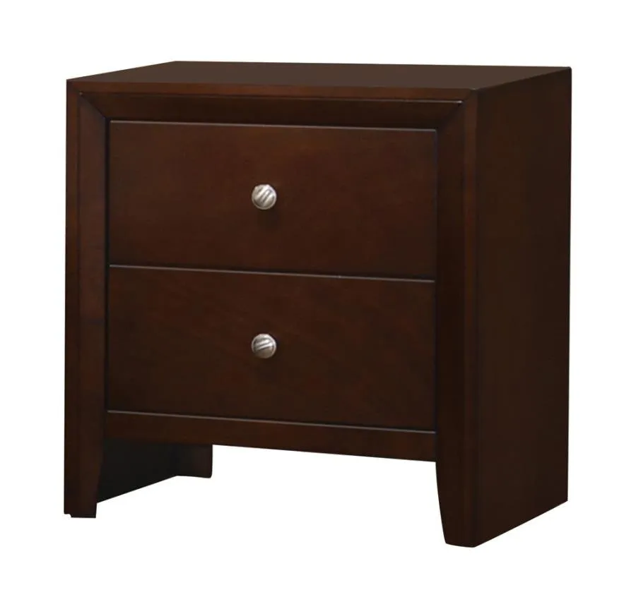 Rectangular 2-Drawer Nightstand Rich Merlot