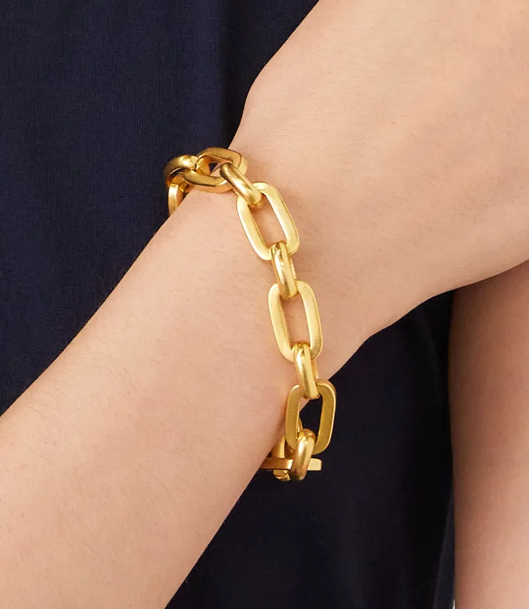 Rectangular Gold Linked Bracelet