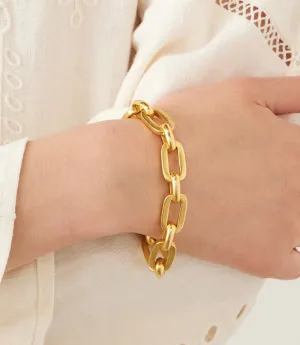 Rectangular Gold Linked Bracelet