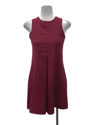 Red Pleated Structured Dress
