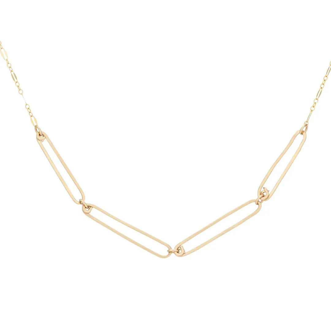 Reef Paperclip Necklace in Gold Fill