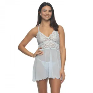 Renee Lace and Mesh Babydoll - Something Blue -