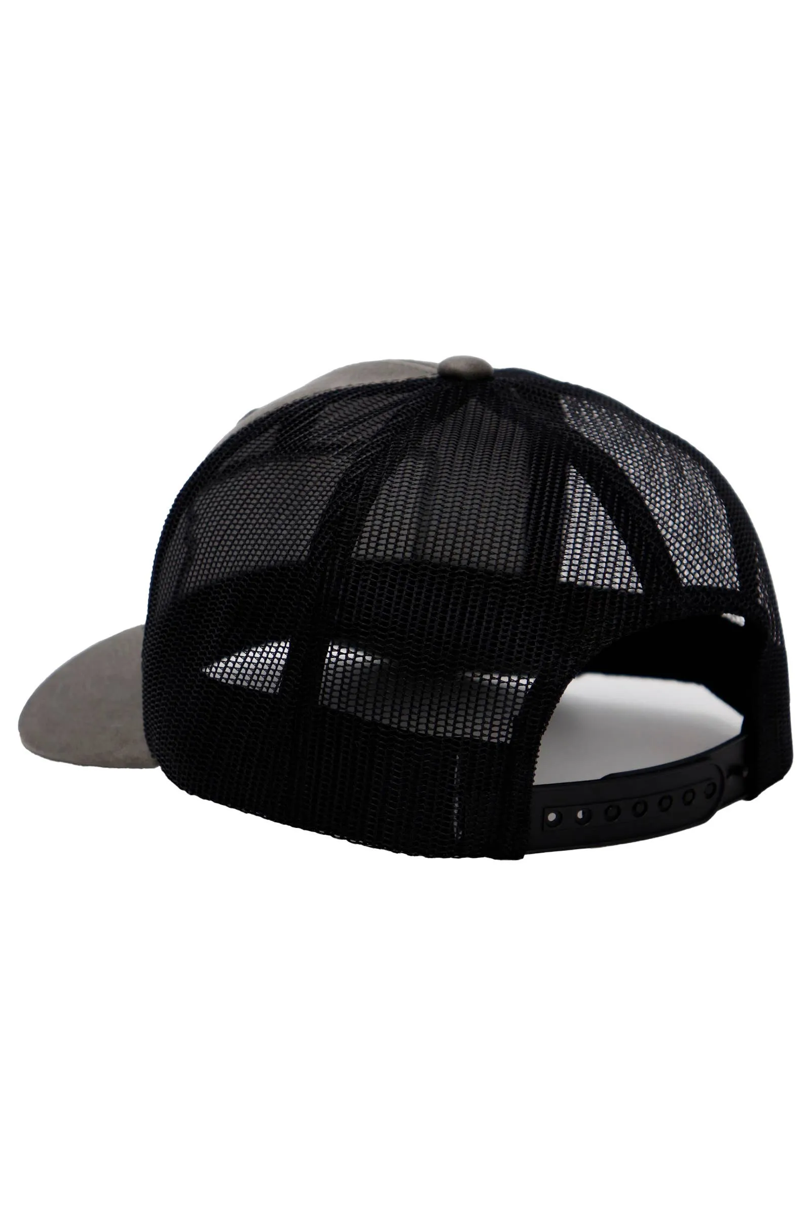 Rifle American Flag Oiled Faux Leather Trucker Hat: Black