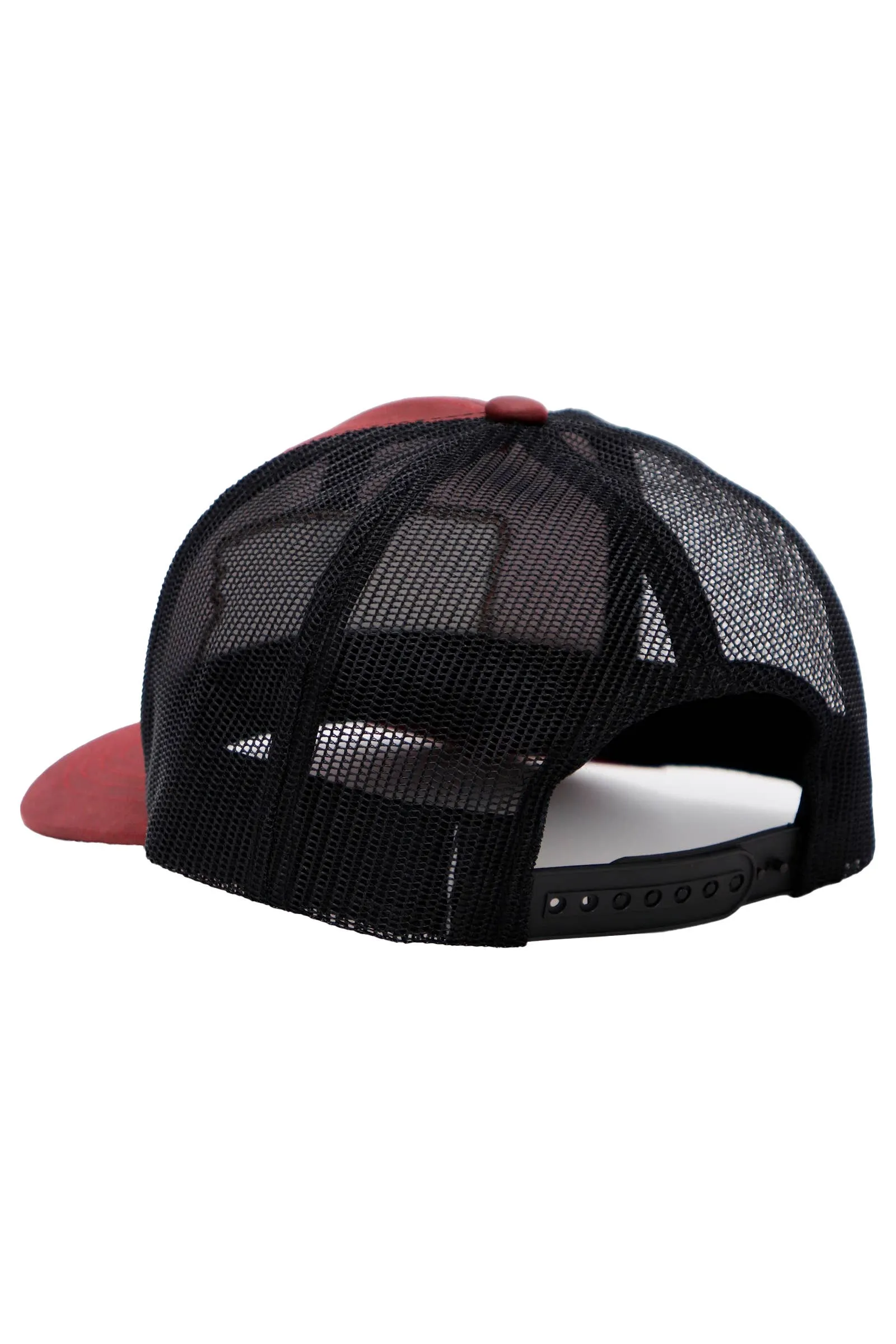 Rifle American Flag Oiled Faux Leather Trucker Hat: Black