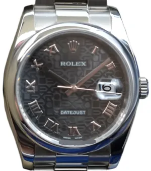 Rolex 116200 Black Roman Anniversary Dial Datejust