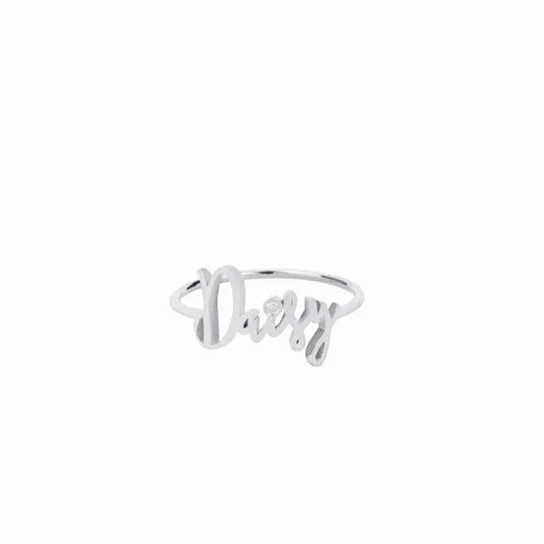 Rose Gold Name Ring with Genuine DIAMOND