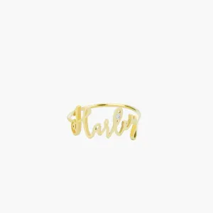 Rose Gold Name Ring with Genuine DIAMOND