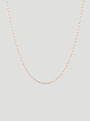 Rose Gold Rounded Paperlink Chain Necklace