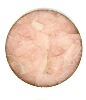 Rose Quartz Agate Countertop Lazy Susan Centerpiece