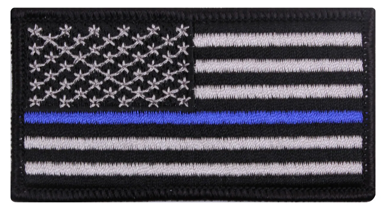 Rothco Thin Blue Line Flag Patch - Iron On