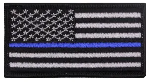 Rothco Thin Blue Line Flag Patch - Iron On