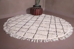 Round handmade rug - custom rounded berber rug