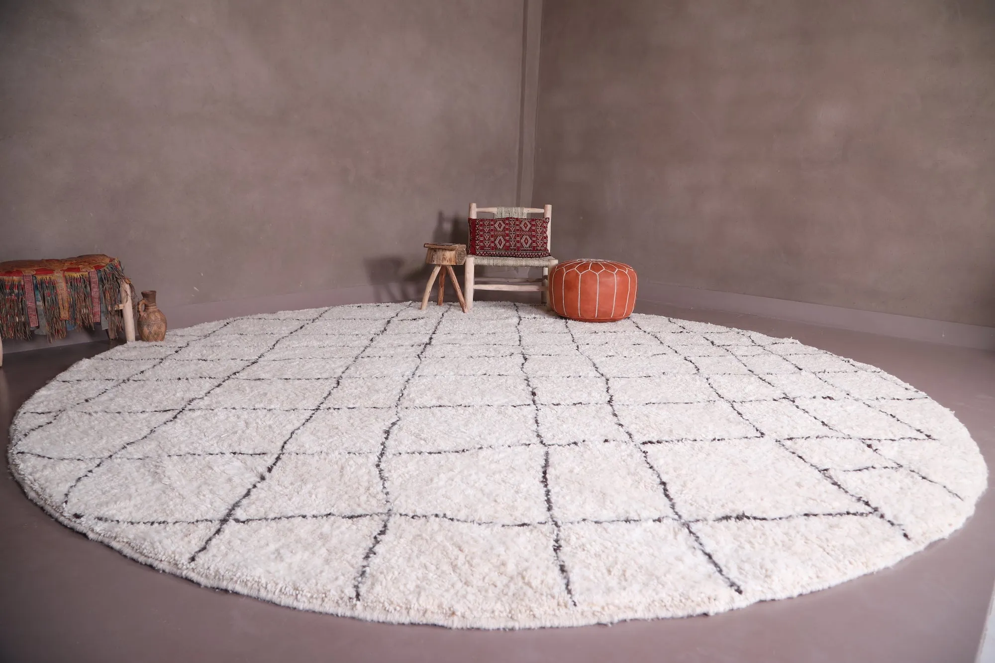 Round moroccan rug - custom rounded berber rug