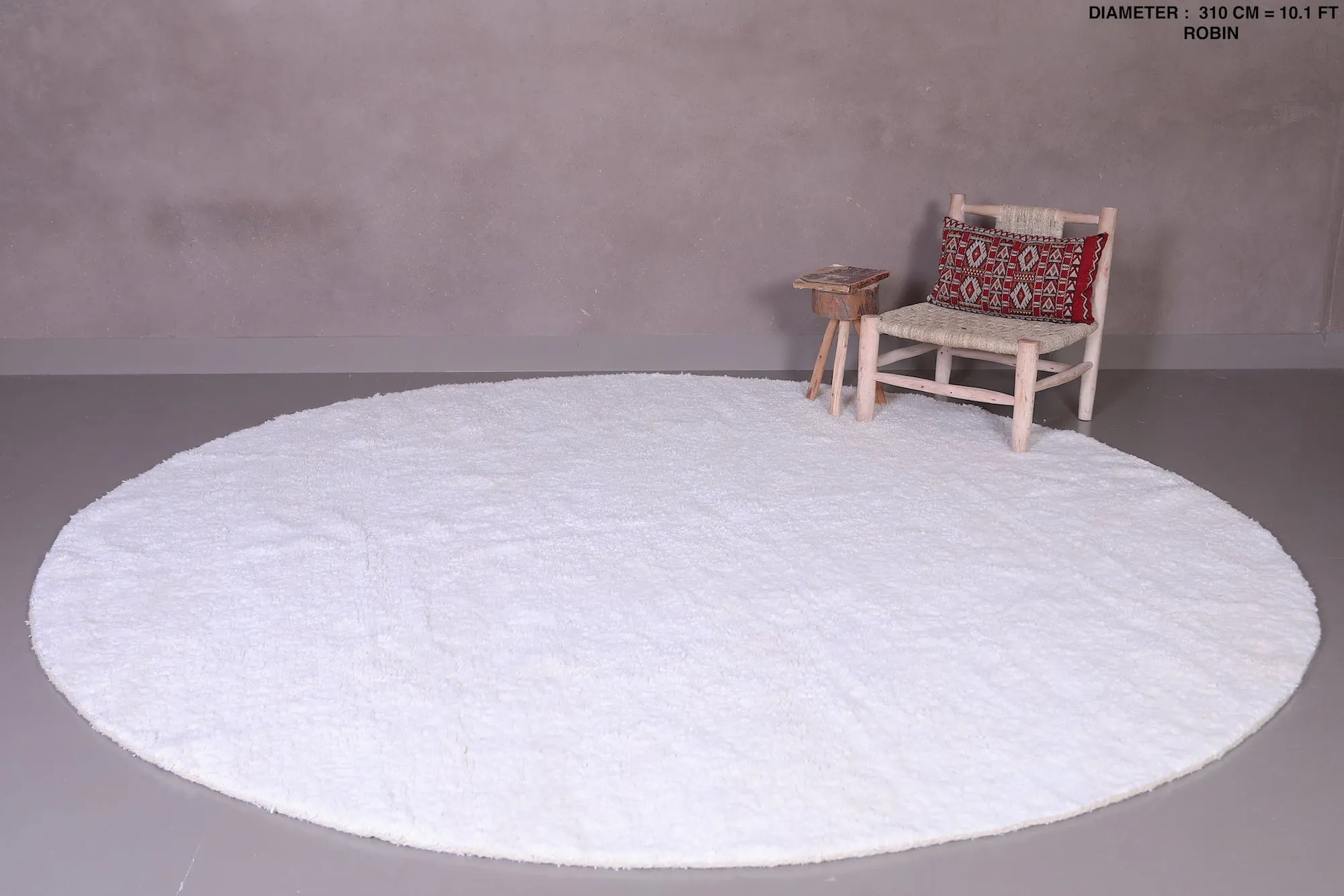 Round Moroccan wool - custom rounded rug