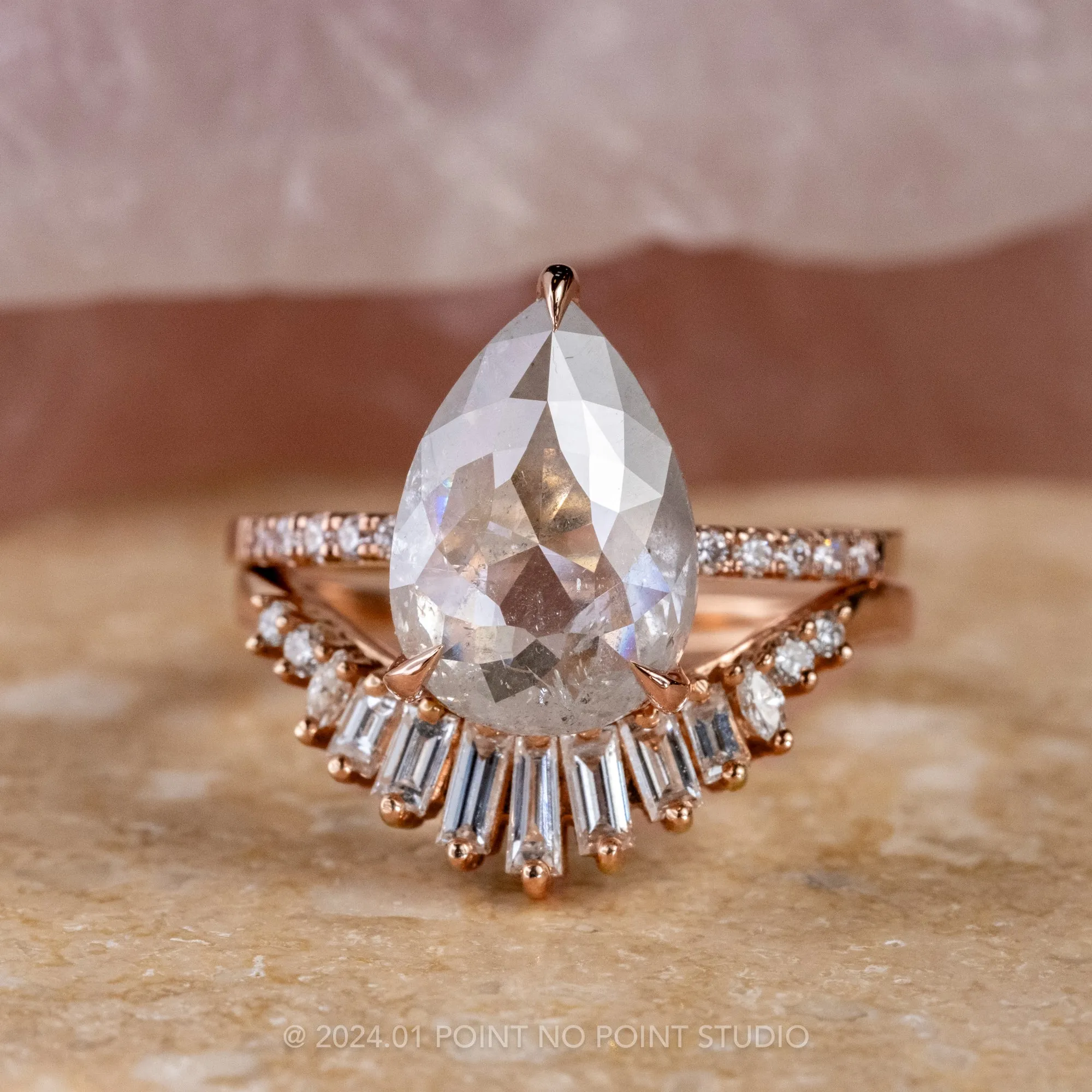 Rounded Contour Carly Wedding Band, 14K Rose Gold