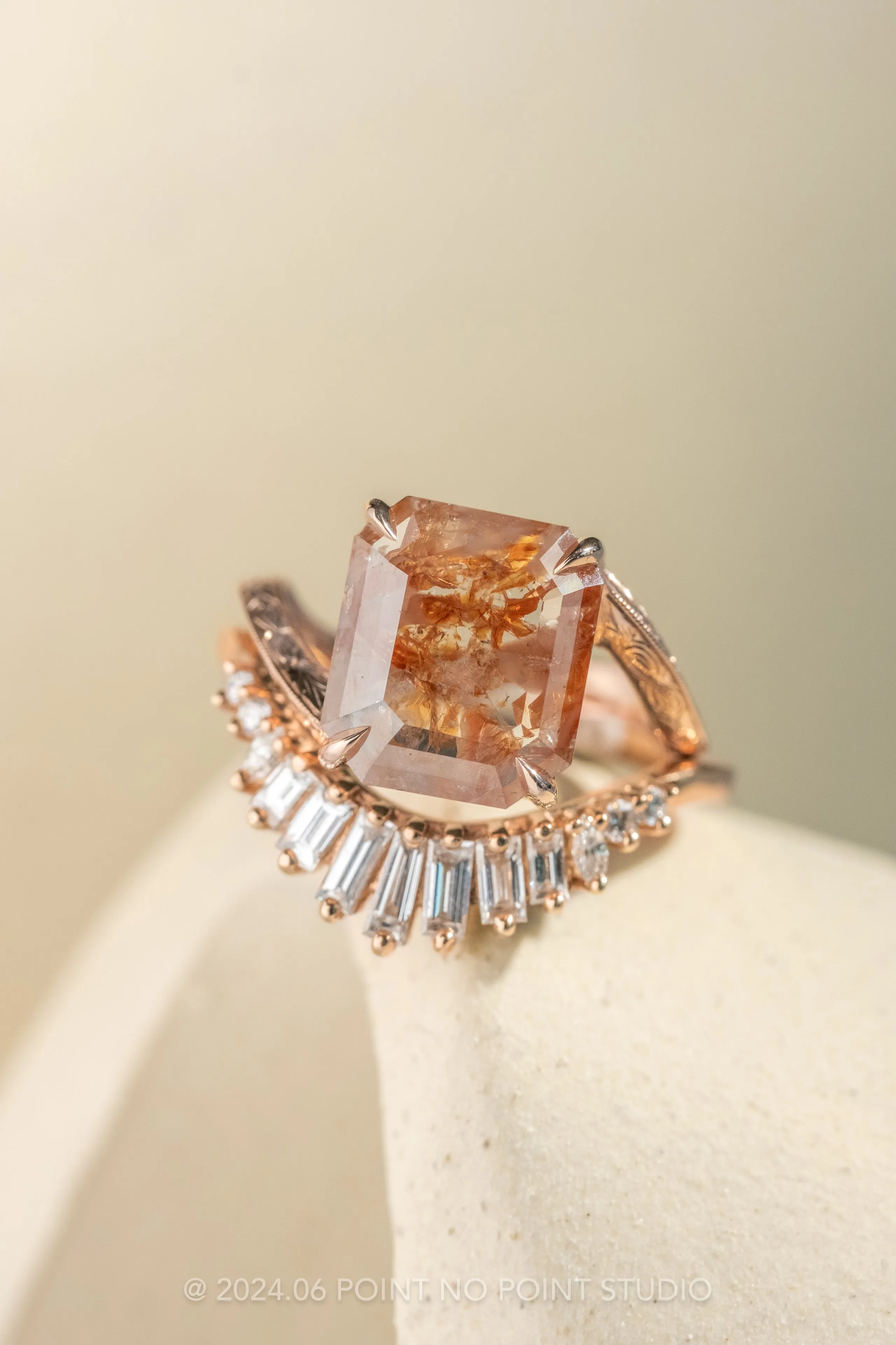 Rounded Contour Carly Wedding Band, 14K Rose Gold