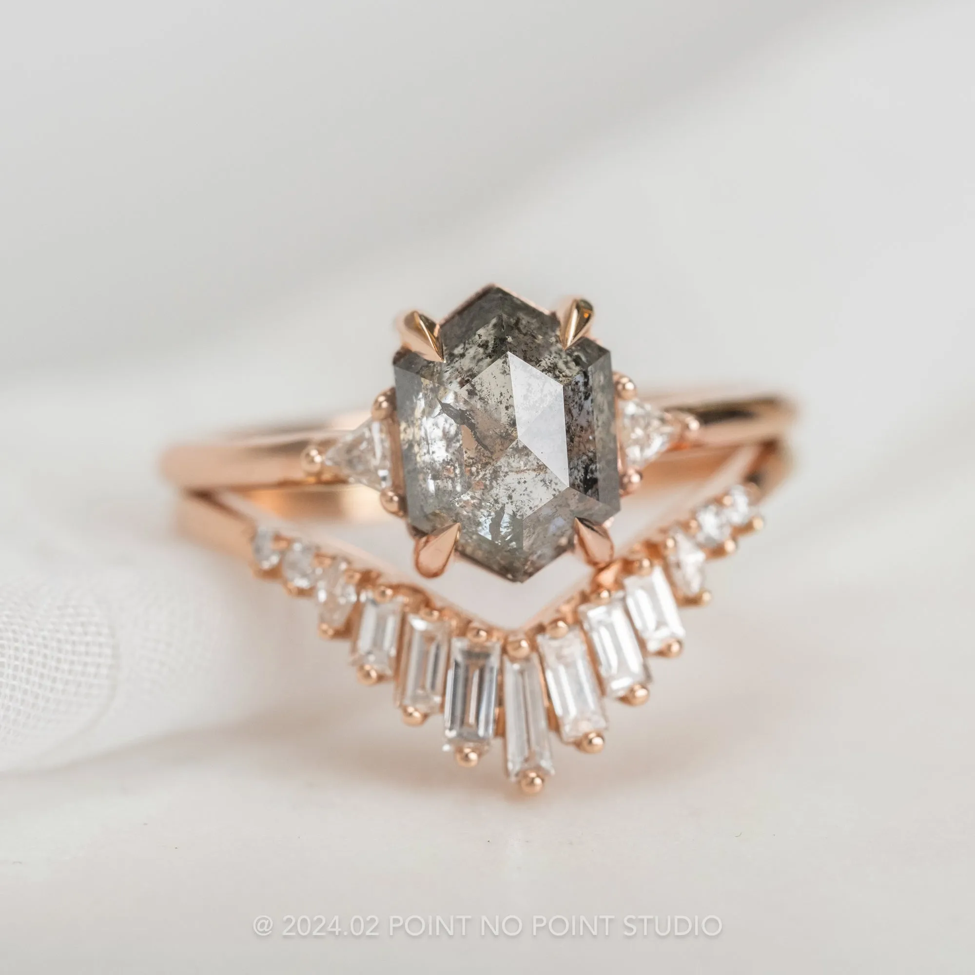 Rounded Contour Carly Wedding Band, 14K Rose Gold