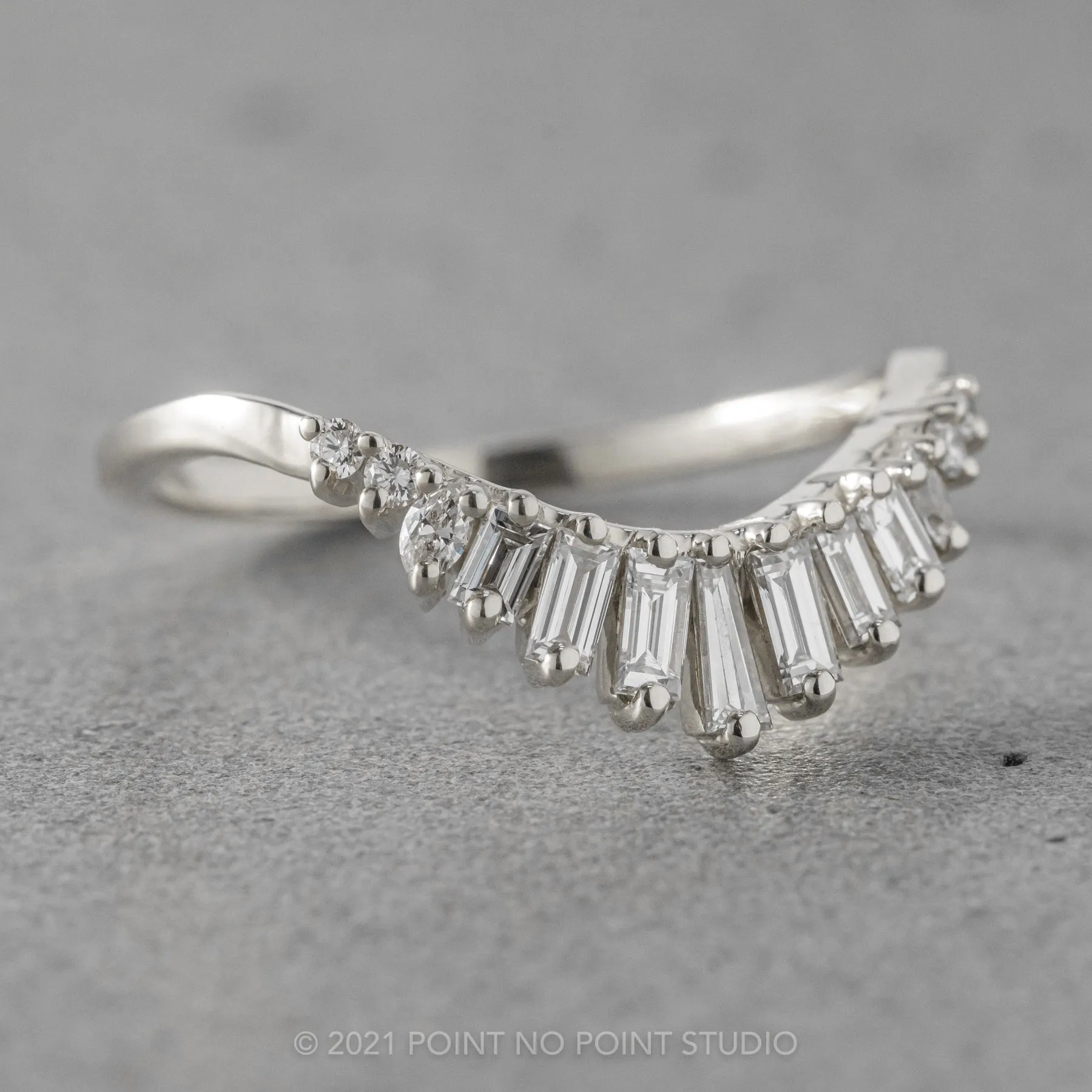 Rounded Contour Carly Wedding Band, Platinum