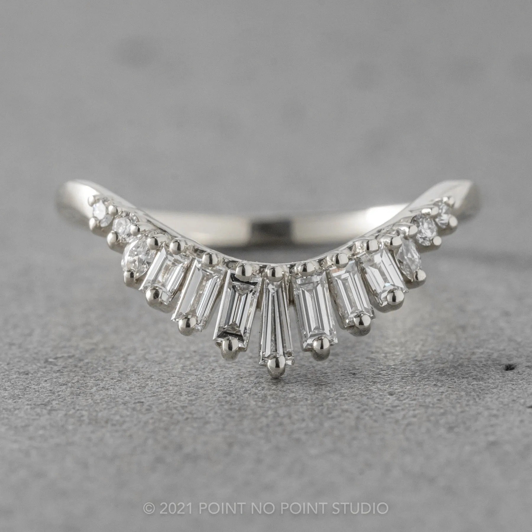 Rounded Contour Carly Wedding Band, Platinum