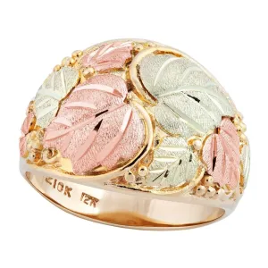 Rounded Foliage - Black Hills Gold Mens Ring