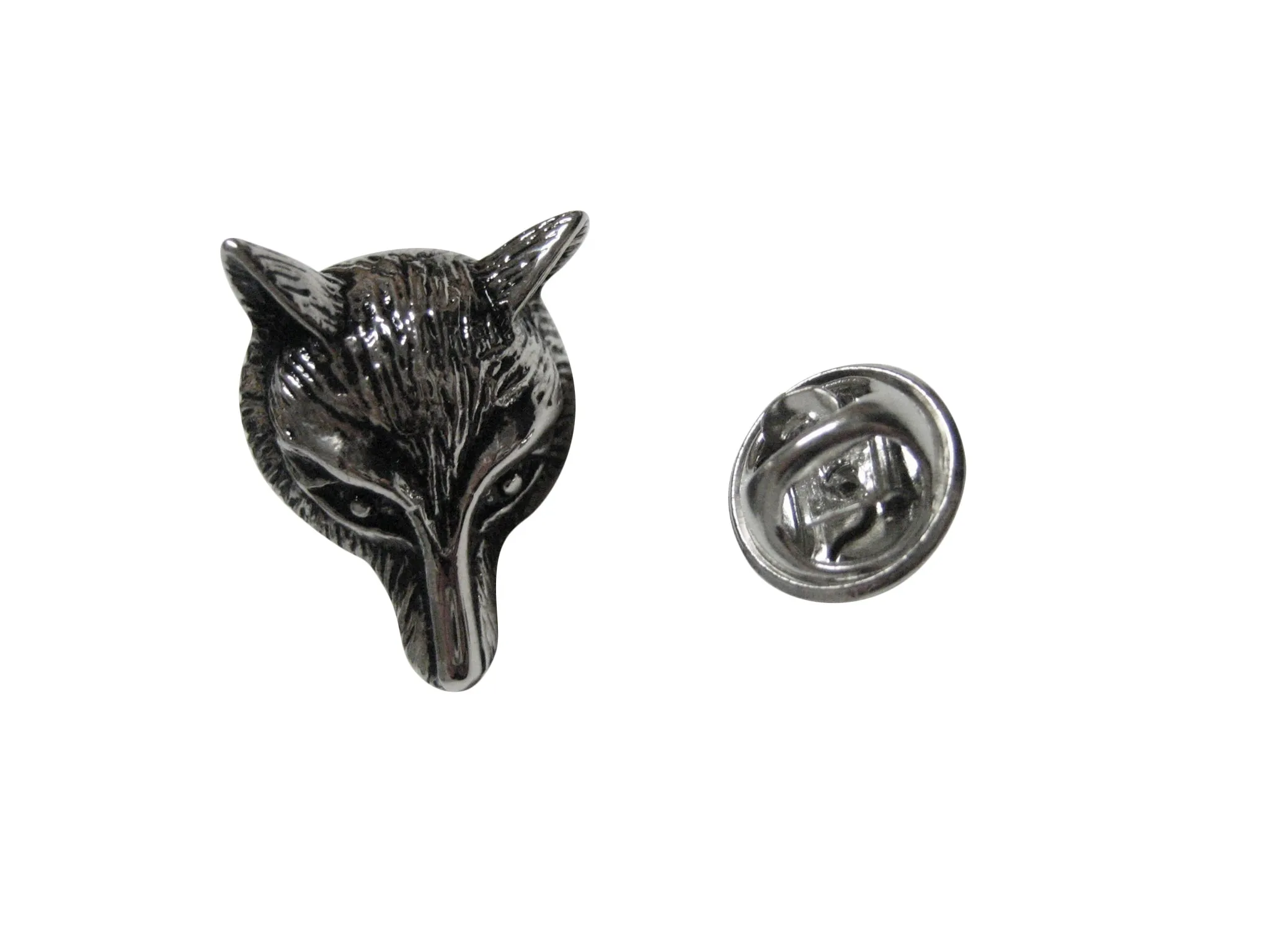 rounded fox lapel pin