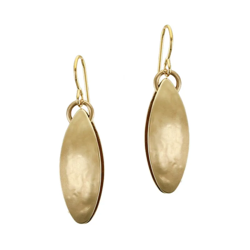 Rounded Leaf Pod Wire Earrings
