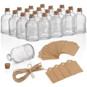 Rounded Mini Glass Jars with Cork Lids