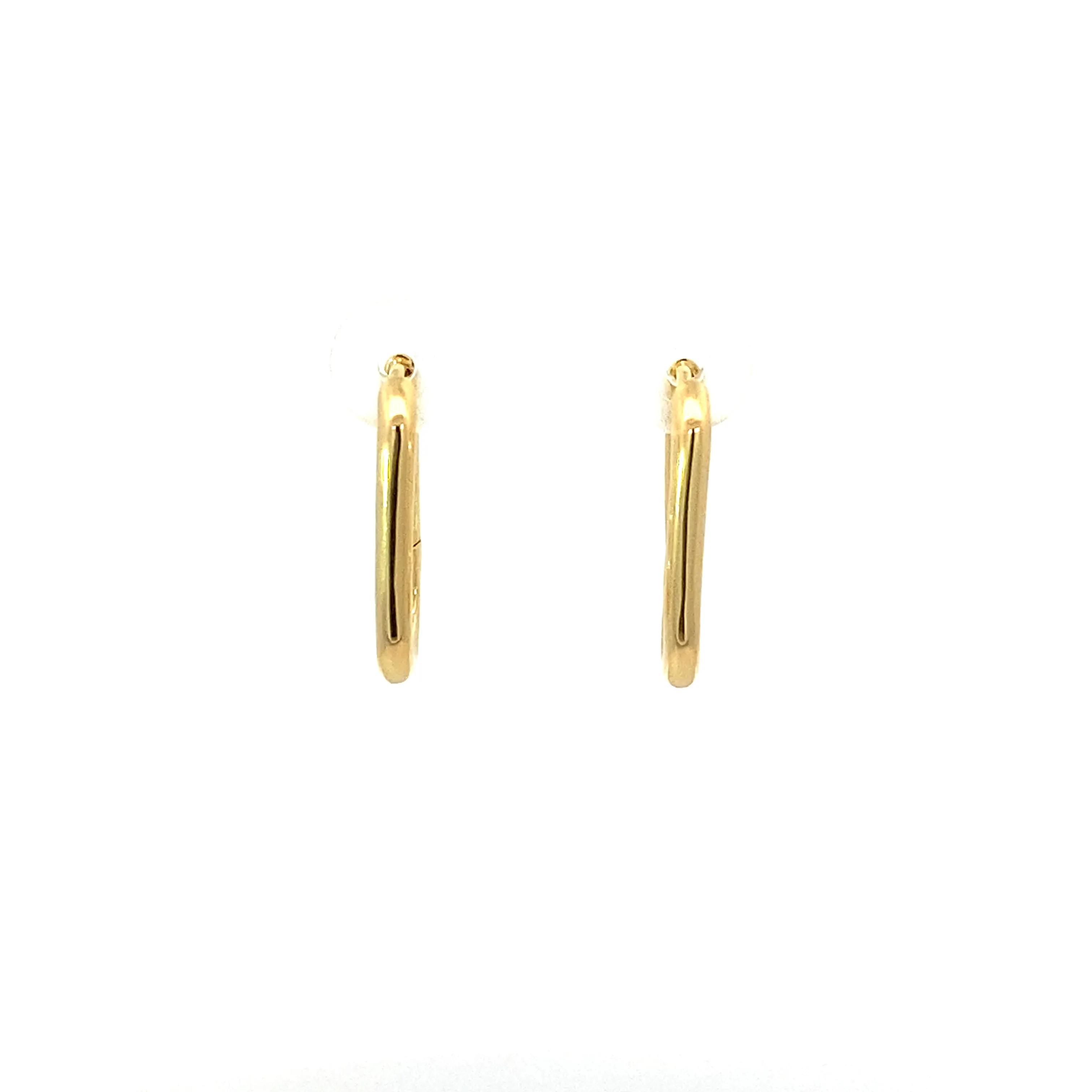 rounded rectangle click huggie hoop earrings