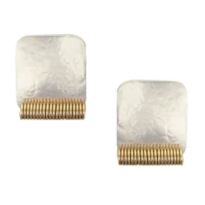 Rounded Rectangle with Coil Clip or Post Earring