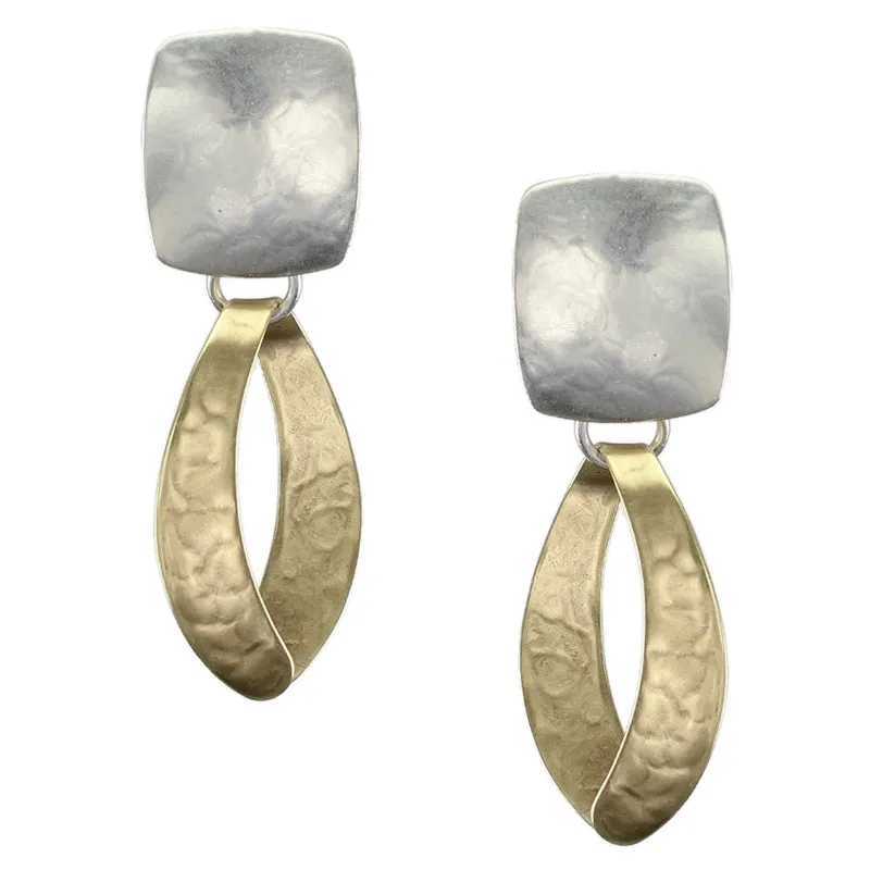 Rounded Rectangle with Wide Loop Earring