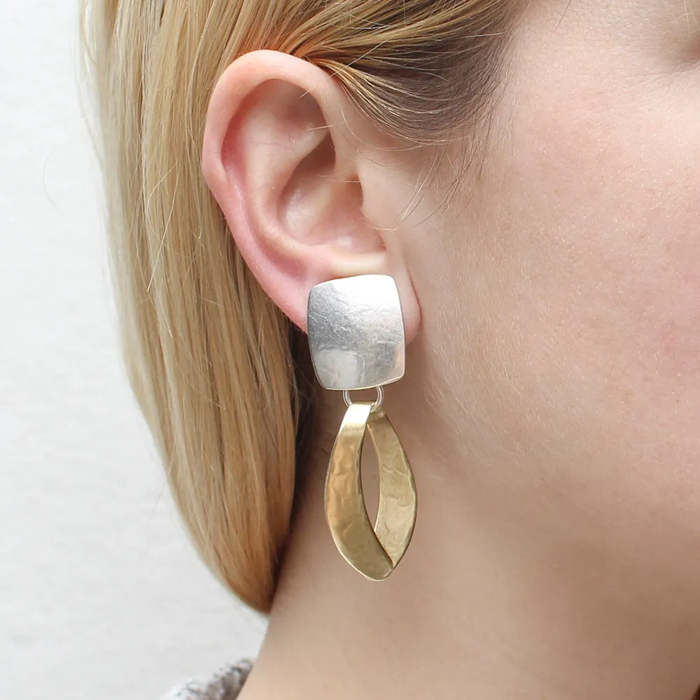 Rounded Rectangle with Wide Loop Earring