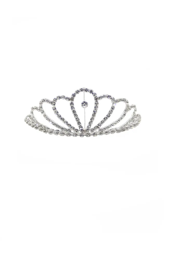 Rounded Rhinestone Peaks Tiara