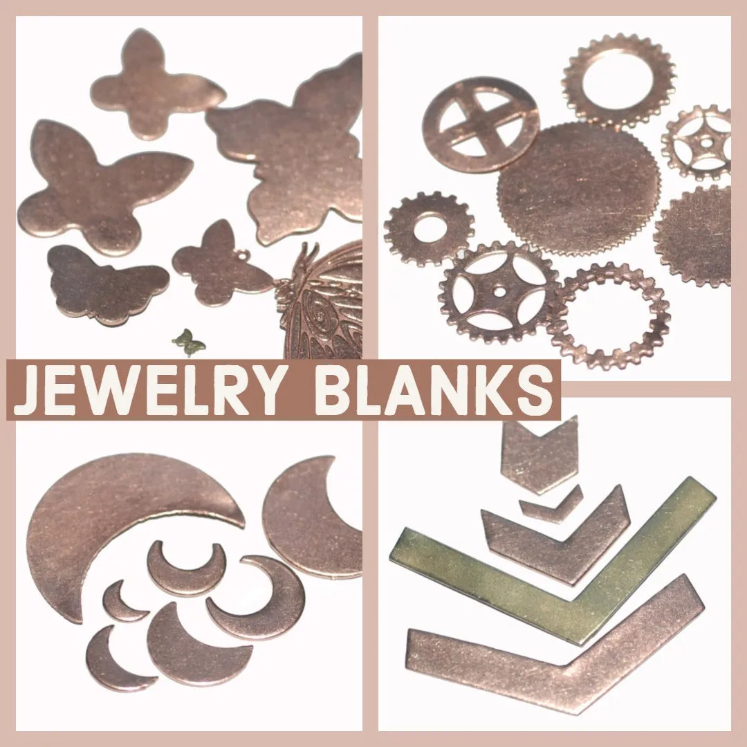 Rounded Shield 20mm x 16mm 24g 22g 20g copper, brass, bronze, nickel silver