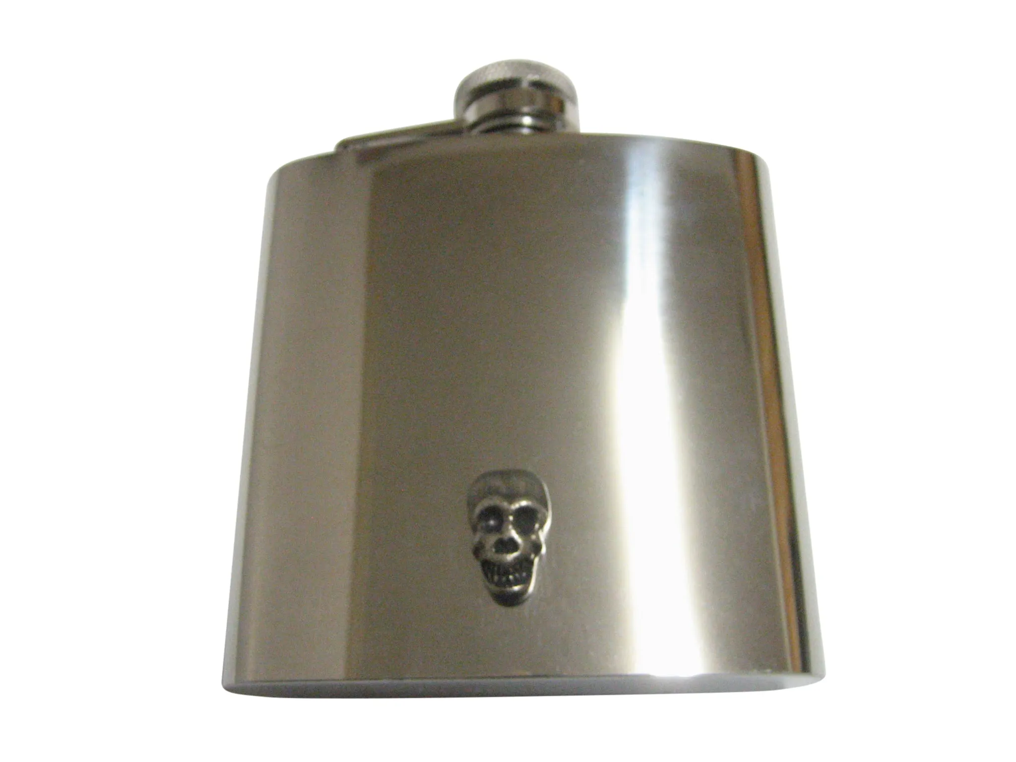 Rounded Skull Pendant 6 Oz. Stainless Steel Flask