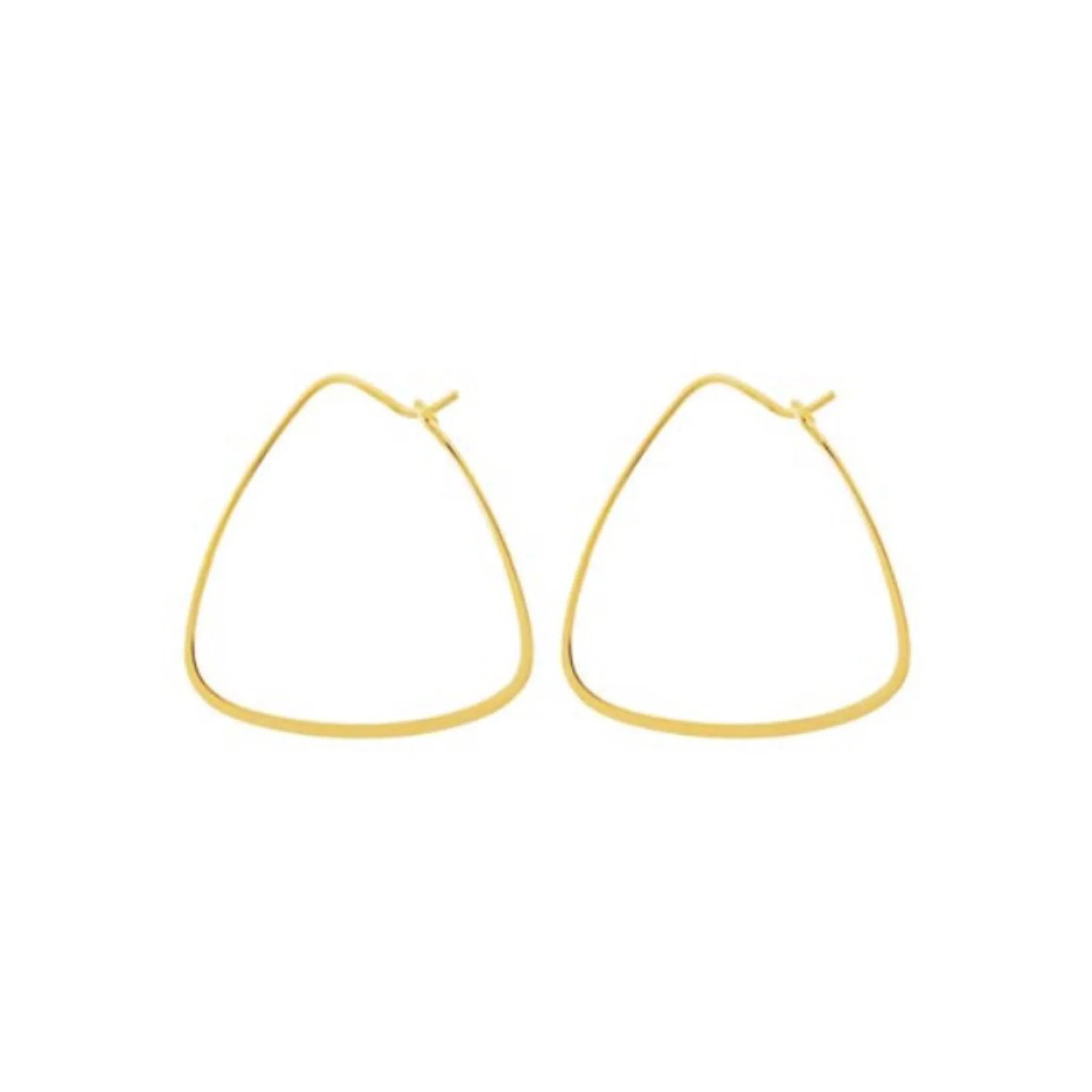 rounded triangle wire hoop earrings