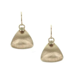 Rounded Triangle with Bead and Ring Wire Earring