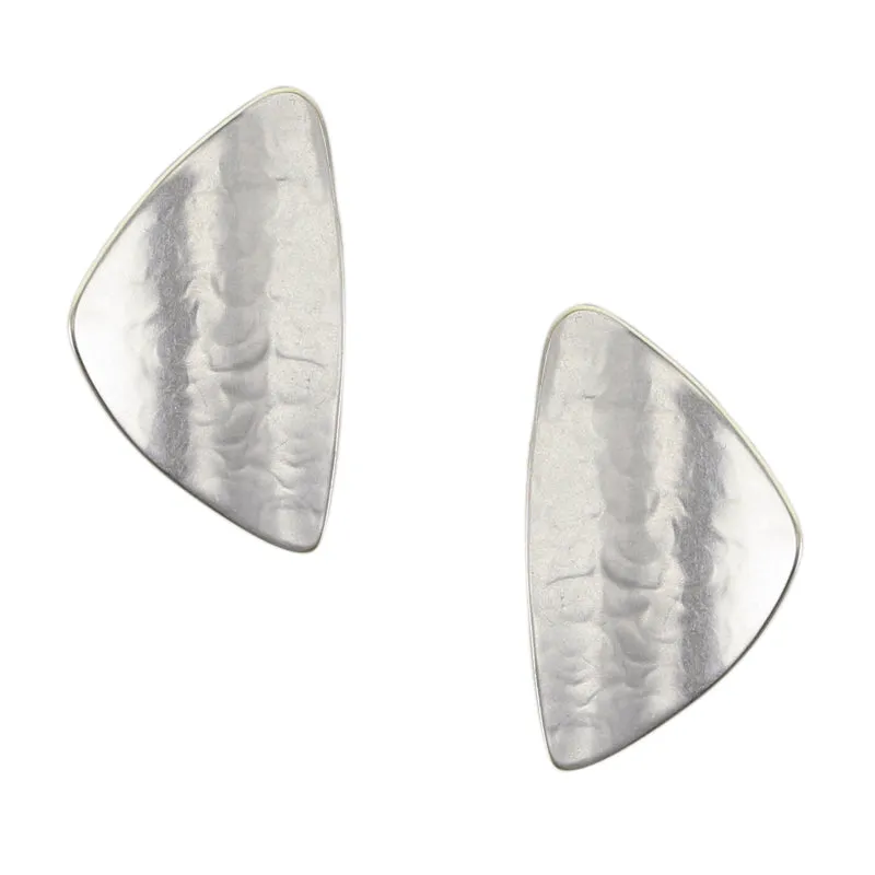 Rounded Triangles Clip or Post Earrings
