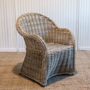 Rounded Wicker Arm Chair
