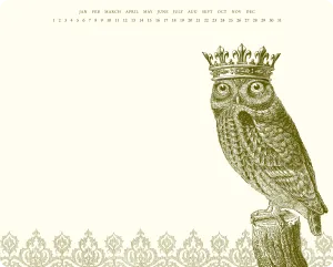 Royal Owl Mousepad Notepad