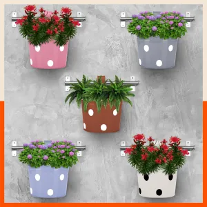 RUI Hanging Metal Pot Holders / Planters for Home / Balcony / Garden | Subtle Spring - Set of 5