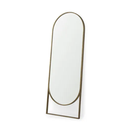 Sadie Antique Gold Rounded Arch Floor Mirror