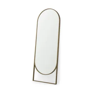 Sadie Antique Gold Rounded Arch Floor Mirror