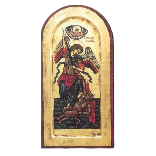 Saint Michael the Archangel - Arched Gold Leaf