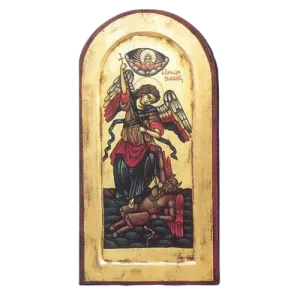 Saint Michael the Archangel - Arched Gold Leaf