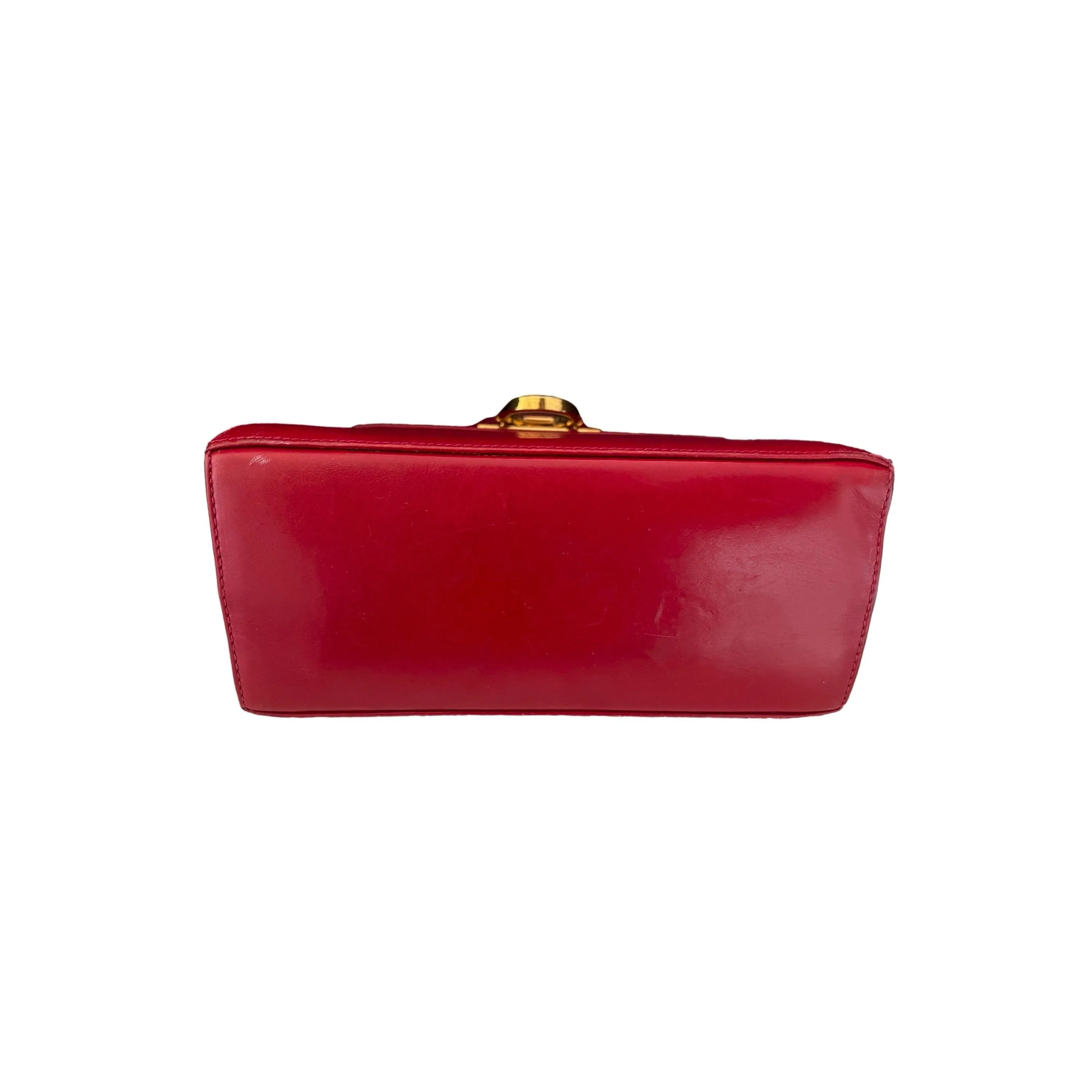 Salvatore Ferragamo Red Structured Top Handle Bag